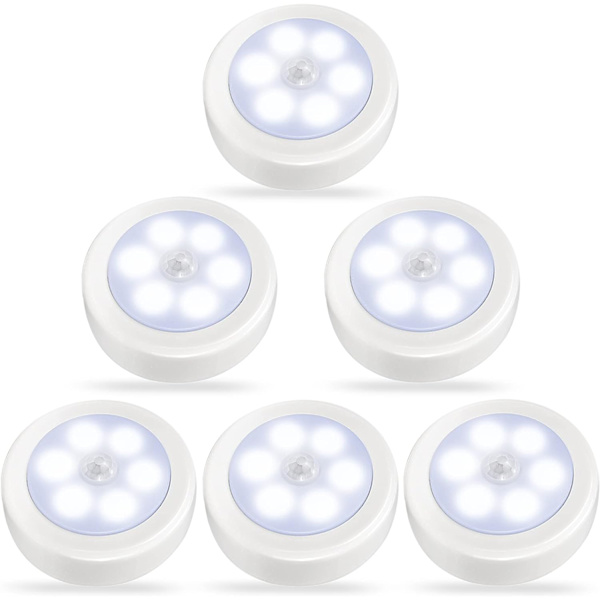 6-pack Trådlösa Rörelsesensor Batteridrivna LED-lampor - Stic