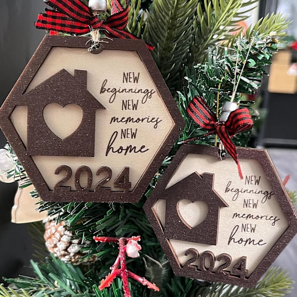 ##/Nyårs Hängande Dekoration 2024 Hexagon Hänge Julgransdekoration##/