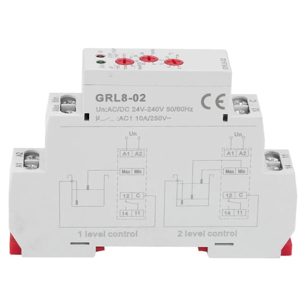 GRL8-02 Væskenivåkontrollrelé Vannivåkontroller 10A AC/DC 24V-240V