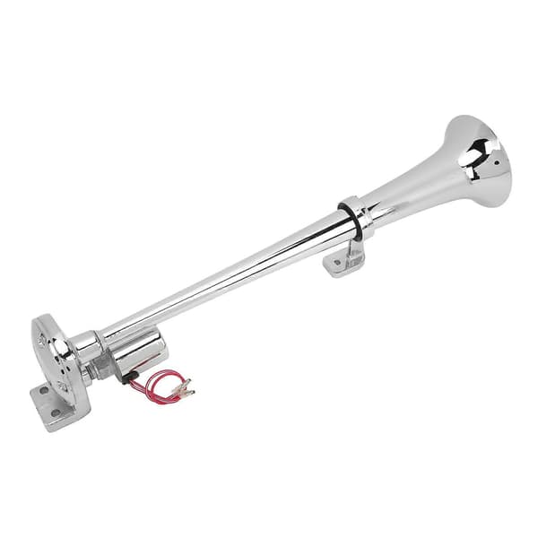 Elektrisk trompethorn 1 rør for tog bil båt sinklegering krom plating 135db 450mm 12V/24V