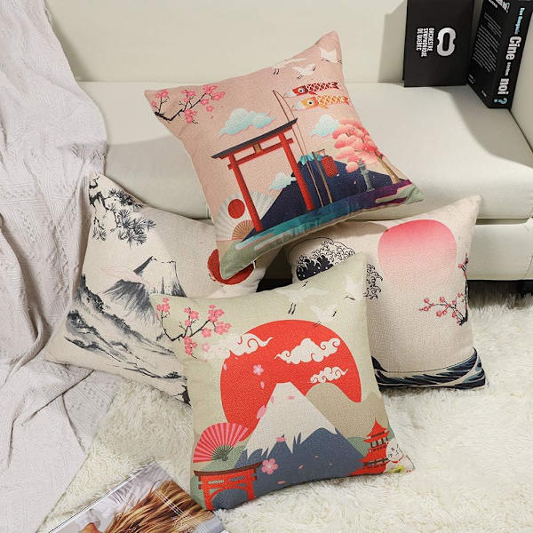 ##/Japansk Fuji Ukiyo-e Putetrekk Sofa Bil Hjem Seng##/