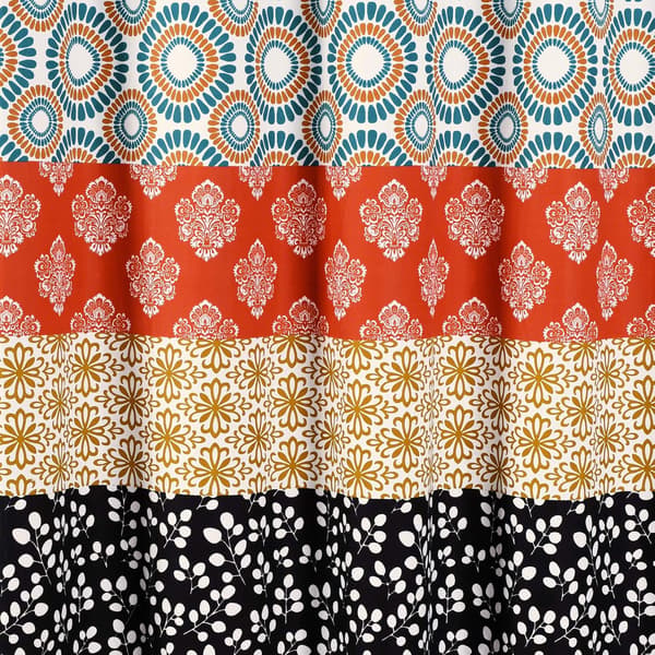 Boho-raidallinen suihkuverho, värikäs ja rohkea design, 35\" x72\"