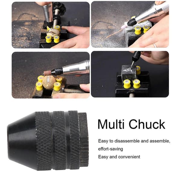 Multi Chuck Kulstofstål Hurtigskift Adapter Spændepatron til Sliber Rotations Tilbehør Kort Hale M7x0.75