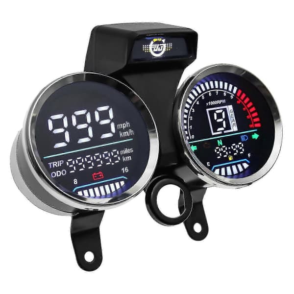 Digitalt meterpanel vanntett motorsykkel speedometer odometer drivstoffmåler voltmeter digitalt speedometer for Suzuki Gn 125