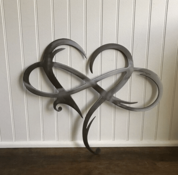 Veggdekorasjon Metallhjerte Veggkunst, Forever and Ever Love Heart S