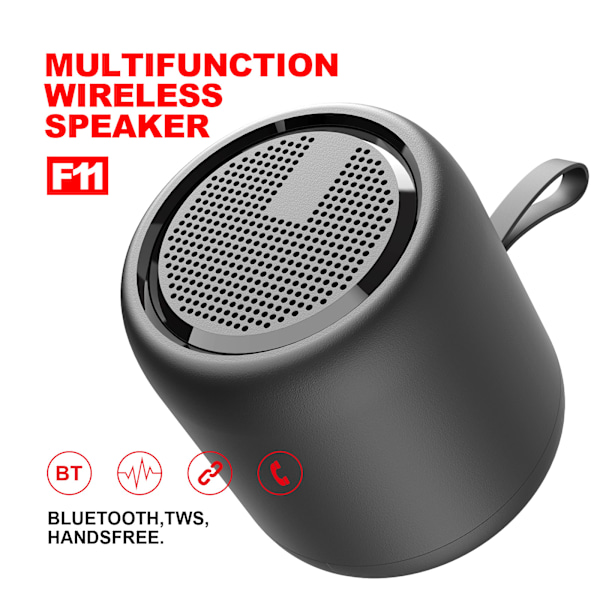 ##/Mini Bluetooth-høyttaler - Svart, Vannresistent Bærbar Lyd for Utendørs##/