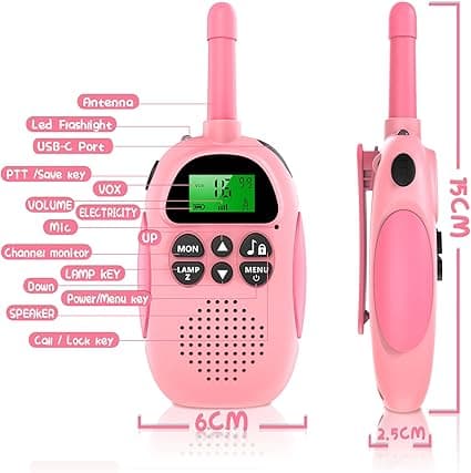 Lasten Walkie Talkies, Ladattava Walkie Talkie 16 Kanavalla 2