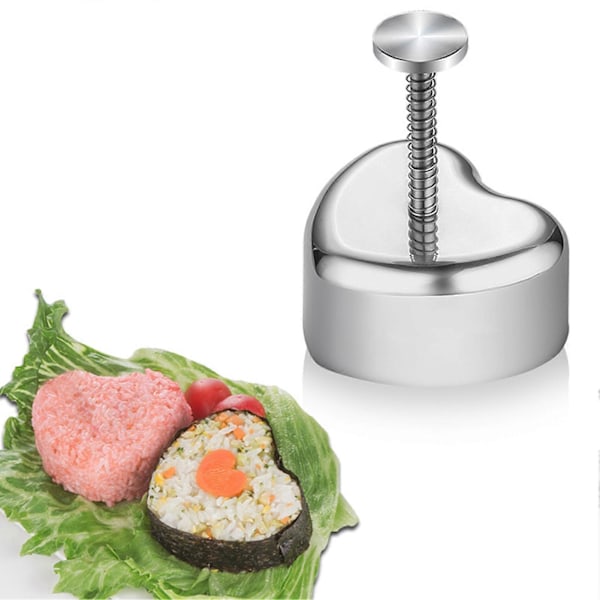 Hjerteformet risbolleform med håndtak, polert overflate, rustfritt stål, non-stick sushi maker, risbolleform Rectangle