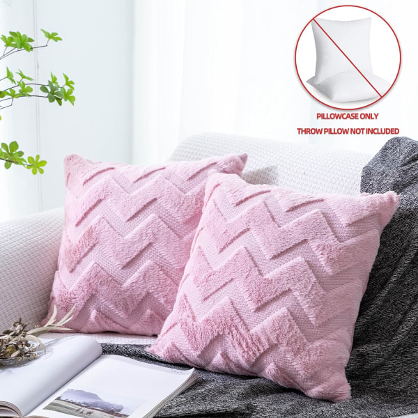 2 kpl Faux Wool ja Velvet tyynynpäälliset, Pehmeä ja Luksus