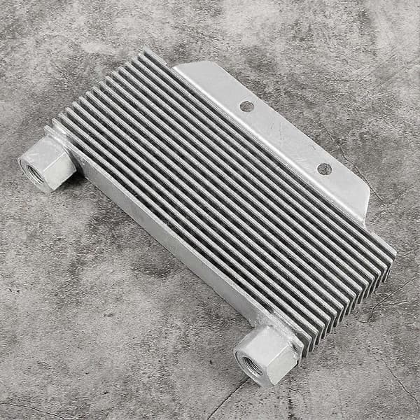 Silver Aluminiumlegering Motorolja Kylare Radiator 15 Rader Universal Motorcykeldelar