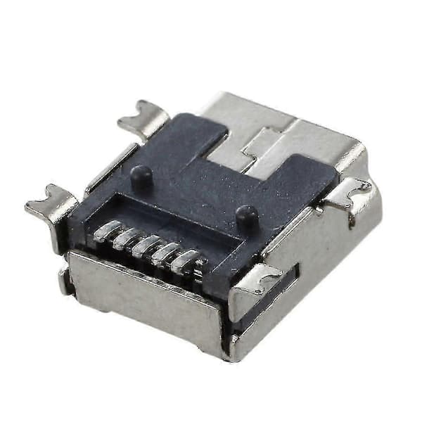 Ersättnings Mini Usb Typ B Hona 5 Stifts Pcb Kortmonterad Jack Laddarkontakt 10 st