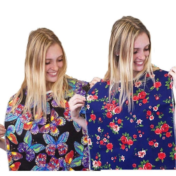 78x44cm Vattentätt Haklappsskydd för Vuxna vid Måltider och Dryck, Lätt att Ta På/Av Blue Rose**