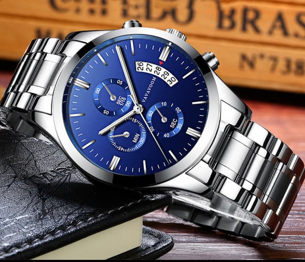 Quartz ur herreur kronograf vandtæt analog armbåndsur