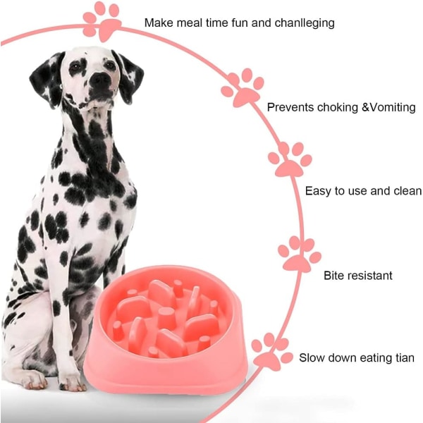 Langsom fodrende hund Langsom foder skål Anti-Slip Design Sjov Interaktiv