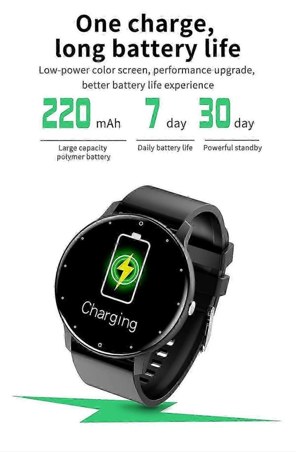 Smartwatch Bluetooth Fitness Tracker med pulsmåler, iltmåler, søvnmonitor og vandtæt