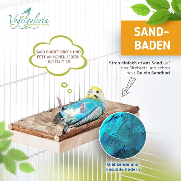 Super Sittplatta 20x10cm med naturträ för kakaduor - pl