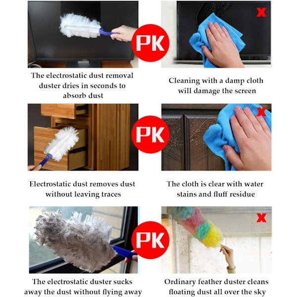 Mikrofiber Håndstøvsuger med 10x Støvsugerfyllinger, Liten Støvrenser