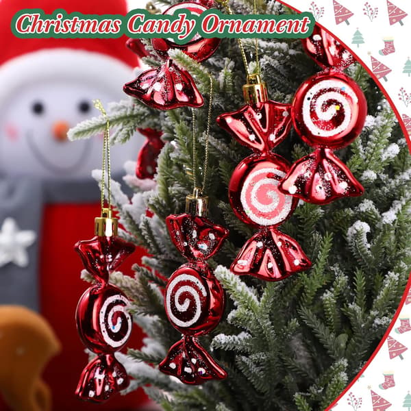 ##/6 stycken julgodispynt hängande glitter pepparkaksdekorationer##/