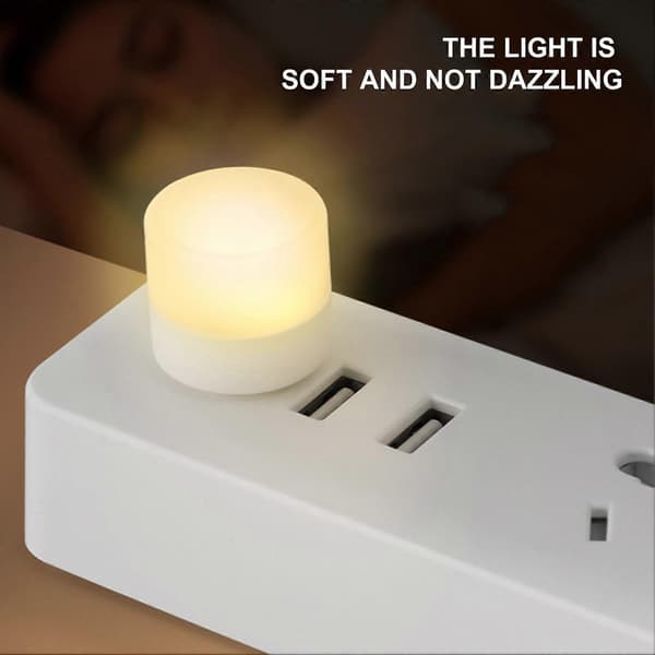 2 stk. Nattlys Øyebeskyttelse Ikke-blendende Plast LED Sengelamper USB Mini Leselamper Dekor Bursdagsgave Warm light