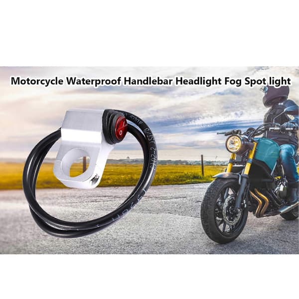12V 16A Motorsykkel Vanntett Styrefrontlykt Tåkelys Spot Light På Av Bryter