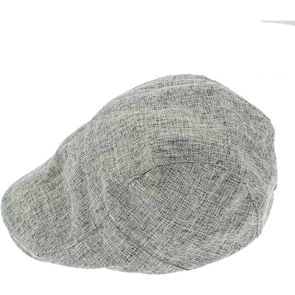 Mænds ren linned flad hat retro andeknappen cap litterær ung m