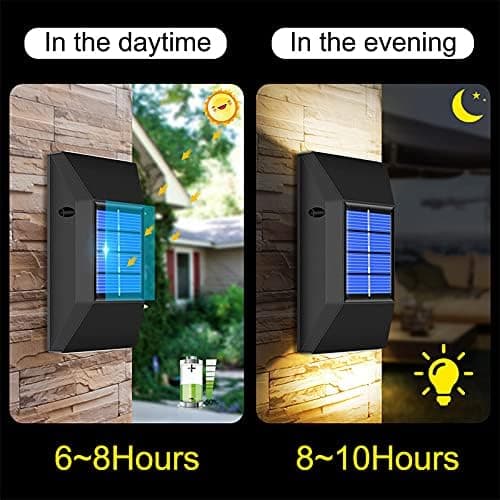 Solarlampor Utomhus Trädgård, 4st Utomhus LED Vägglampa IP65 Vattentät