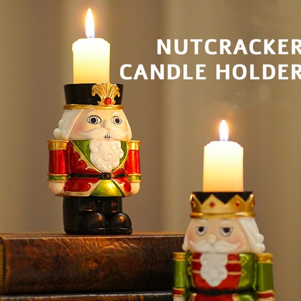 1 stk. rød klesnøtteknekker lysestake ornamenter
