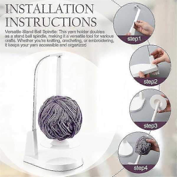 Magnetisk pendelgarnholder-sett Garnmaterholder for strikking og hekling Ull Genie-trådholder