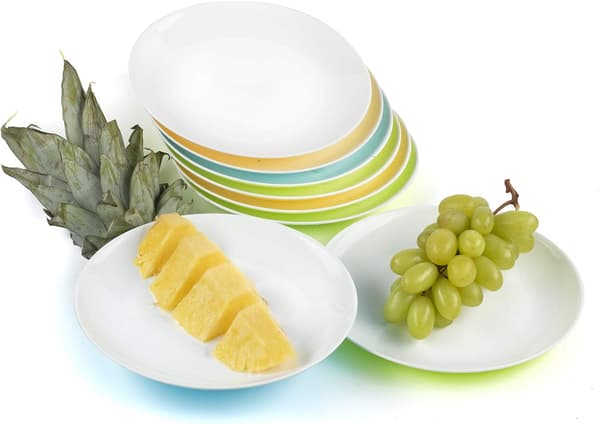 Återanvändbara Plasttallrikar för Dessert, Camping, Fest, 20cm, Mikrovågsugnssäkra