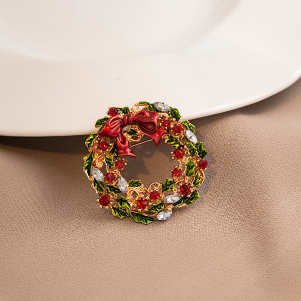 ##/6 stykker juleelement broche, Rhinestone corsage, Kostume ac##/
