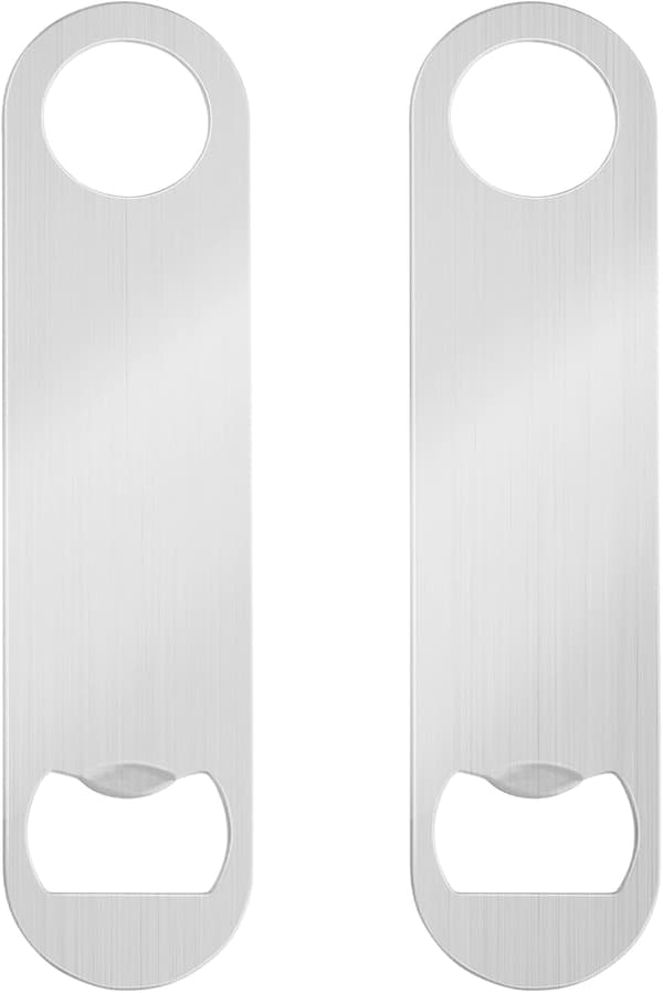 Ølflaskeåpner, 2 stk. Rustfritt Stål Flat Flaskeåpner