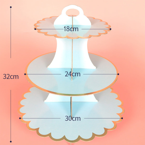 (32 cm * 30 cm) Cupcake-teline 3-kerroksinen pahvikuppiteline baby