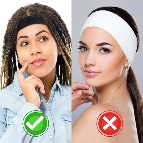 3-pack Wig Elastiska Band för att Hålla Håret på Plats 3cm Svart Nylon E