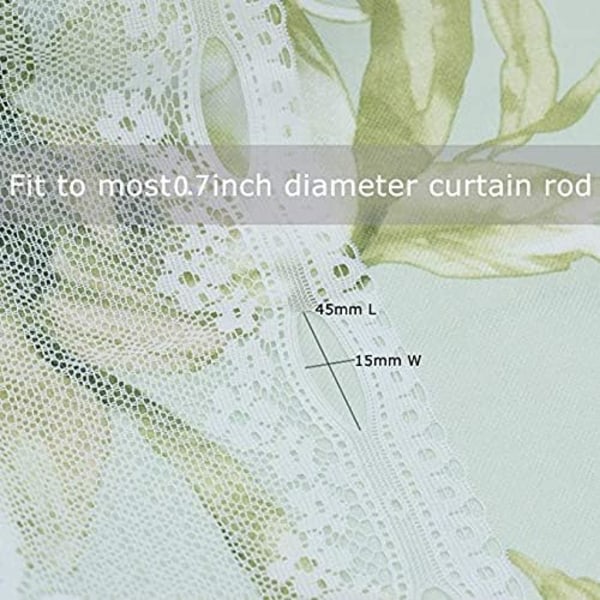 Spetsgardin för dörr, 60cm x 180cm Halvtransparent Voilegardin för fönster,