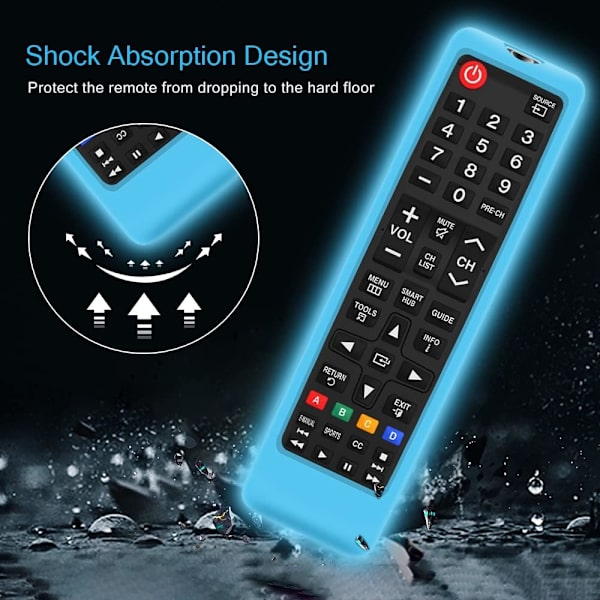Silikone Cover (Glødende Blå) til Samsung TV Fjernbetjening BN