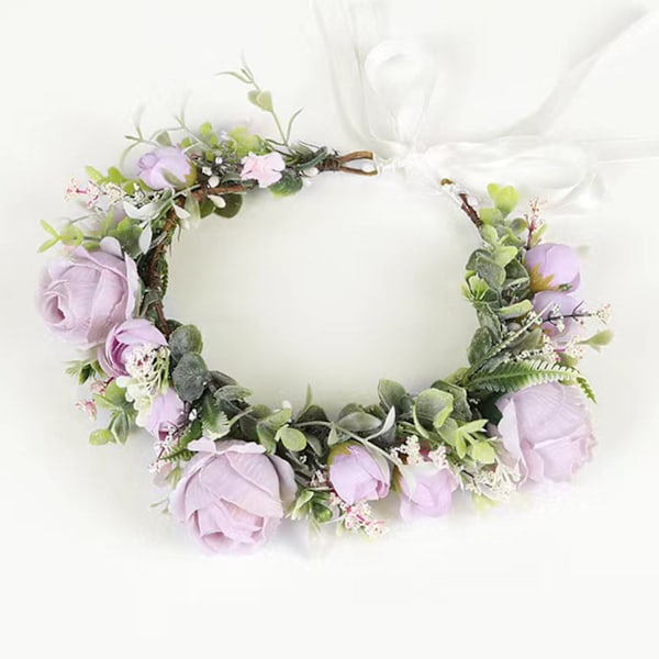 Hårband blomsterkrans sommaräng rosor 1 st