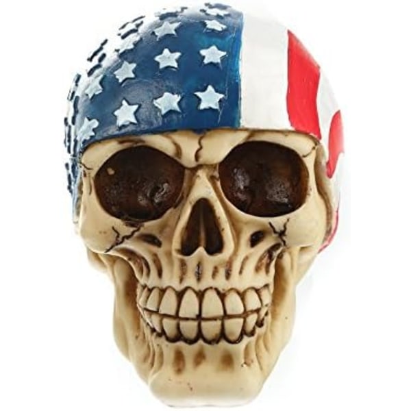 Kranie Skeleton Figur Amerikansk Flag Bandana Ornament Skull Orna