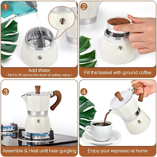 Liesi-espressokeitin, 3 espressokuppia Moka-kattila - 5oz Manuaalinen Cu