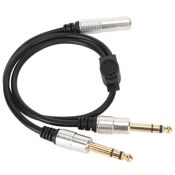 6,35 mm Splitter Y-kabel Mono Hun til Dobbelt Han 1/4 Tommer Splitterledning til Forstærker Mikrofon Højttaler 0,5 m