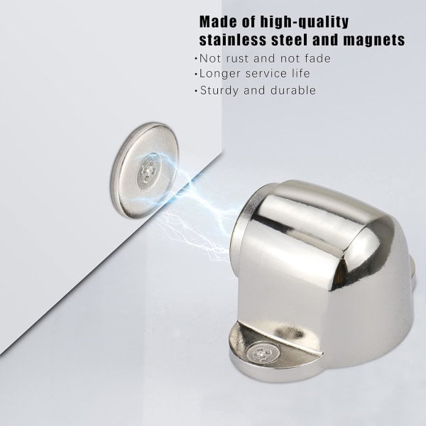 Sæt med 2 Kile Stop Magnetiske Rustfrit Stål Dørgreb Dørstopper
