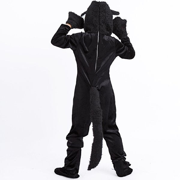 L, Naamiaisasu Eläin Musta Kissa Esityspuku