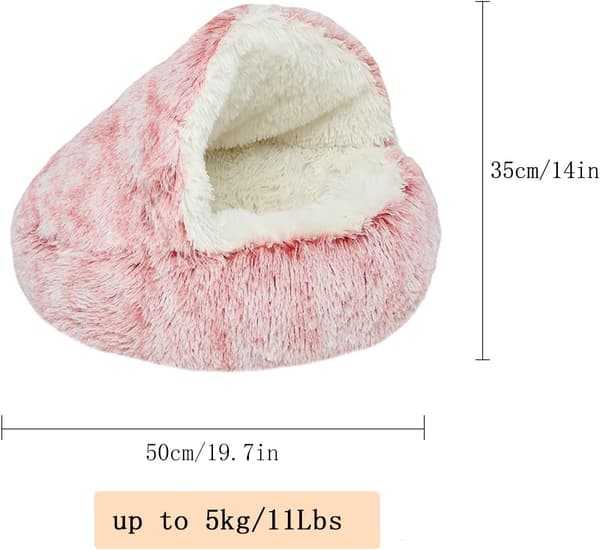 1 Stykke (Rosa, 50 cm) Hule Seng for Hunder og Katter, Anti-Stress Liten