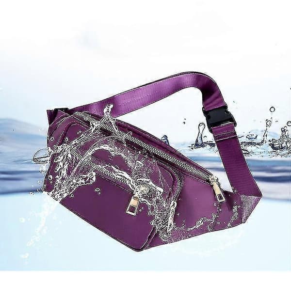 Fanny Pack til Kvinder - Vandtæt Taljetaske Mode Rejse Letvægts Brysttasker Med 3 Lynlåslommer