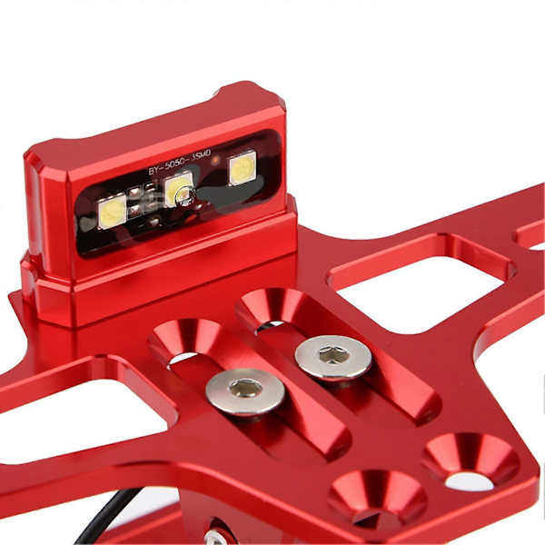 Universal Aluminium Motorcykel Nummerpladeholder Bag Med LED Lys