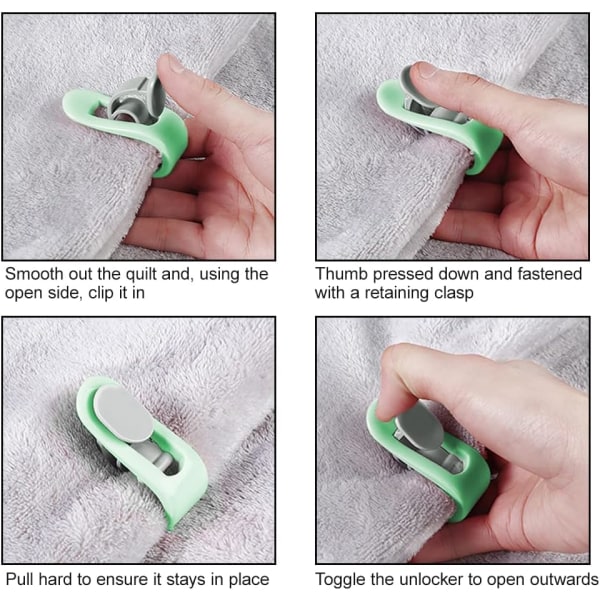 Täcke Clip, Nålfri Täckeöverdrag Clip, 6 Stycken Tjocka Täcke C