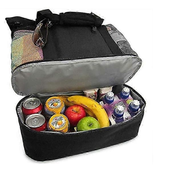 Multifunktionelle Frokosttasker Picnic Strand Camping Madisolering Istaske Madkøletaske sort
