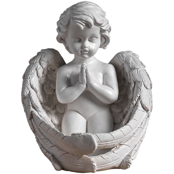 ##/1 st Liten söt retroängel ljusstake prydnad, 13,5x15x16cm##/
