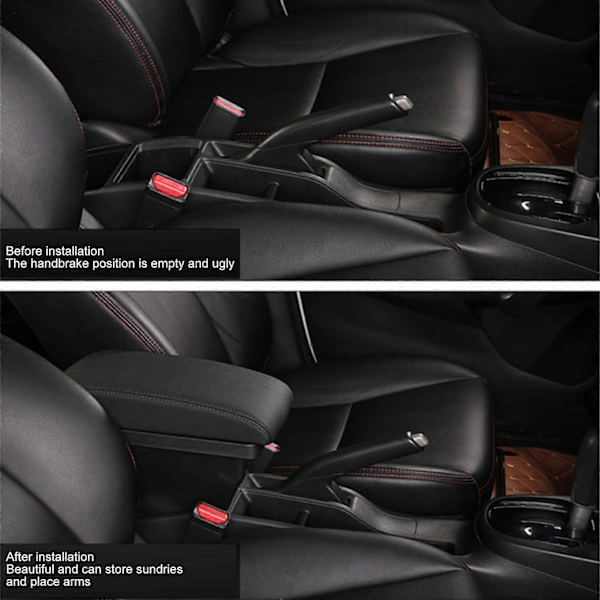 Midtkonsoll Armleneboks 3 USB-porter Lindre Armtretthet Erstatning for Hyundai Getz