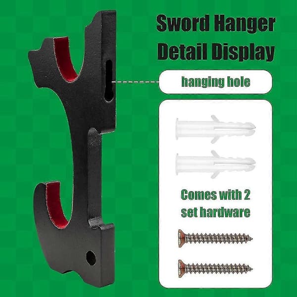 Svärd Väggfäste 2/set 1-vånings Vadderad Katana Hållare Justerbar Display Hängare För Svärd, 2-vånings-pad