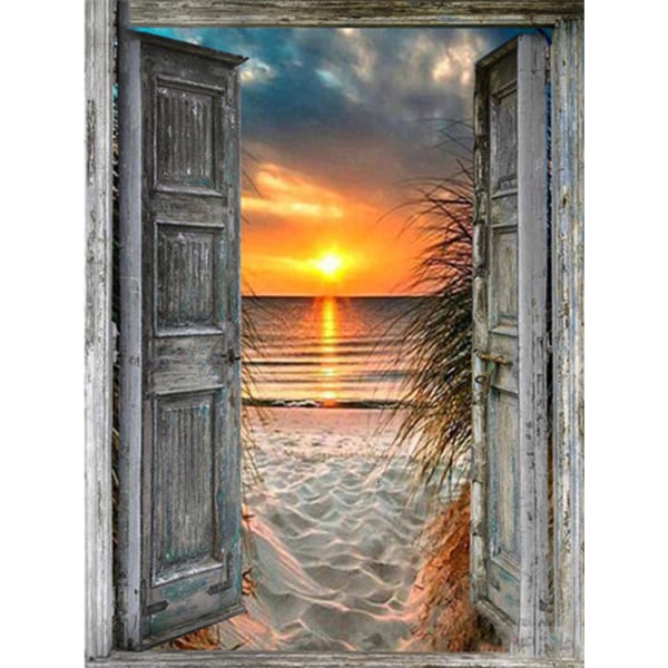 30x40cm 5D DIY Diamond Painting Full,S#Série de Paysages de Bord